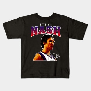 Steve Nash Basketball Legend Signature Vintage Retro 80s 90s Bootleg Rap Style Kids T-Shirt
